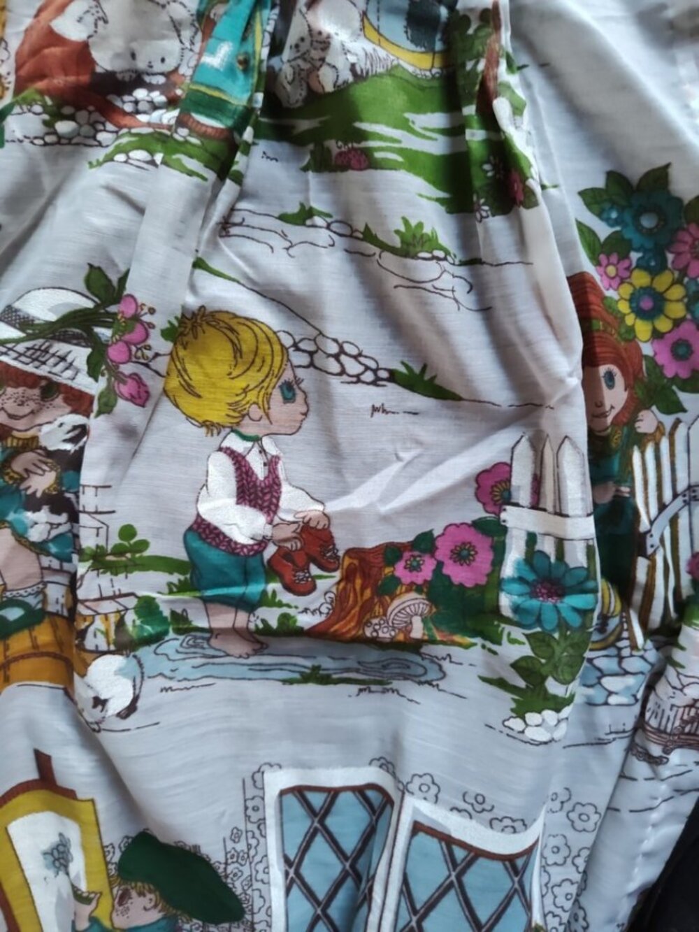 Vtg Holly Hobbie Curtains Cupie Dolls Cabbage Patch Excellent Condition